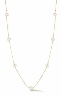 6mm Pearl Station Chain Necklace