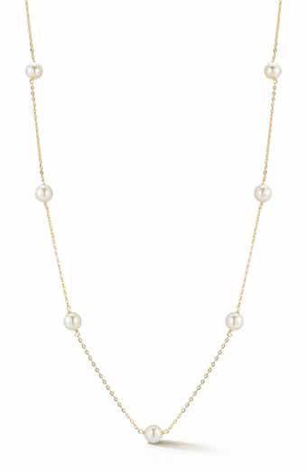 6mm Pearl Station Chain Necklace