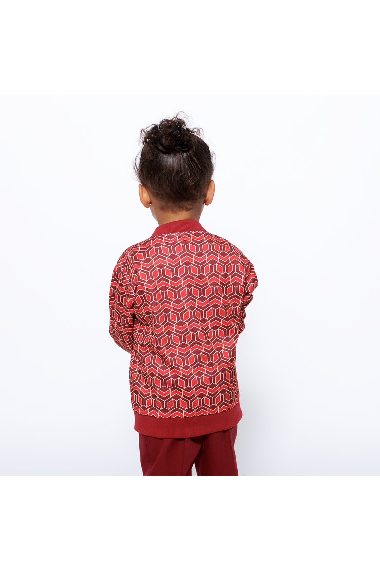 Girls Reversible Zip up Lightweight Bomber Jacket, Alternate, color, Red Multicolor