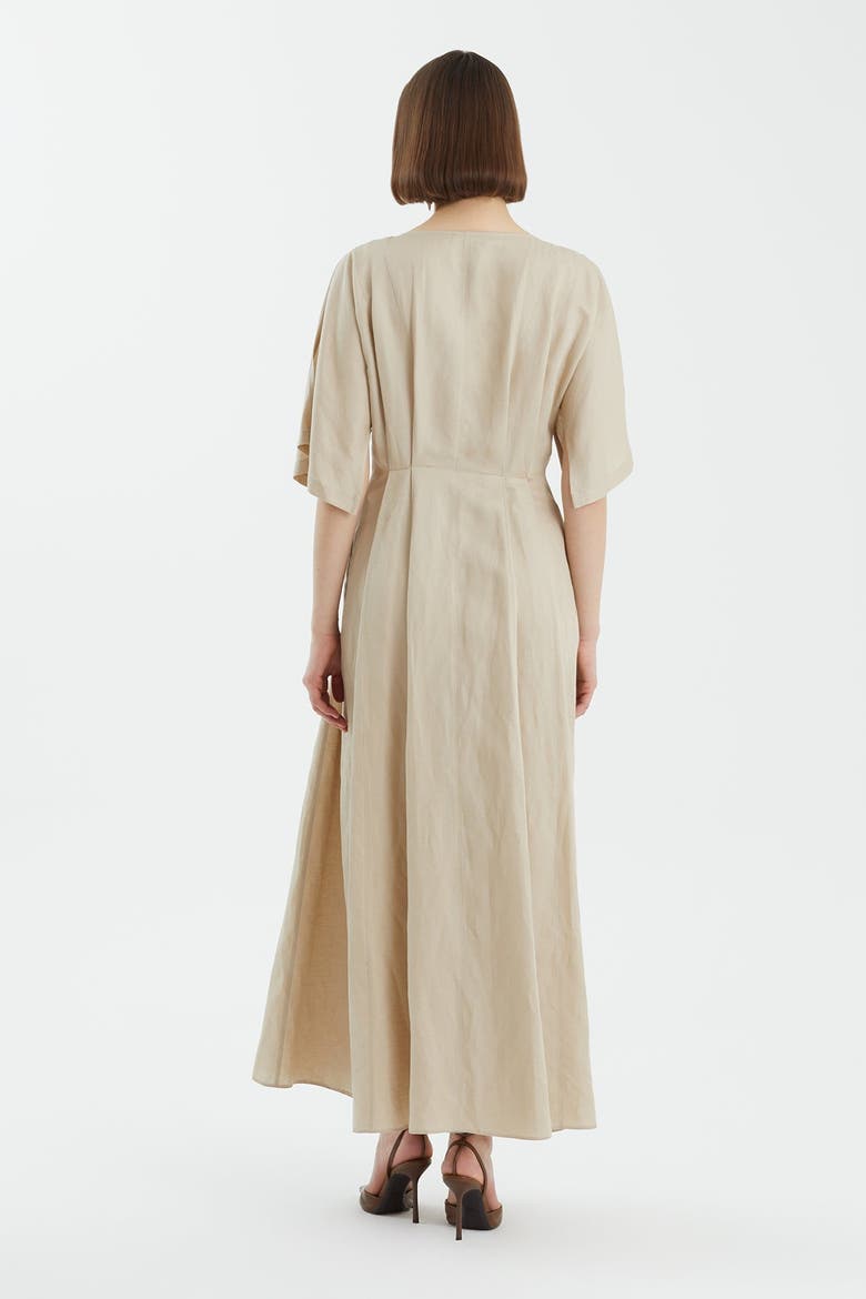Beige Wrap Pleated Dress, Alternate, color, Beige