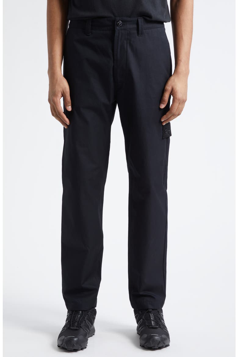 Cotton Straight Leg Pants, Main, color, BLACK
