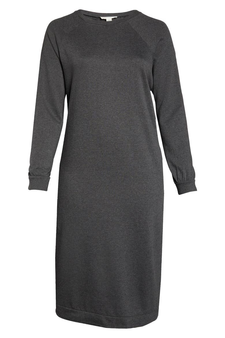 Sweatshirt Midi Dress, Alternate, color, GREY MEDIUM CHARCOAL HEATHER