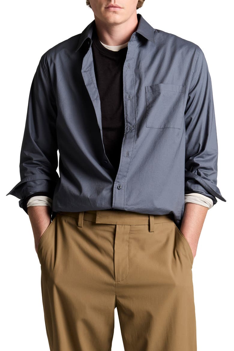 Cotton Poplin Button-Up Shirt, Main, color, NEUE BLUE