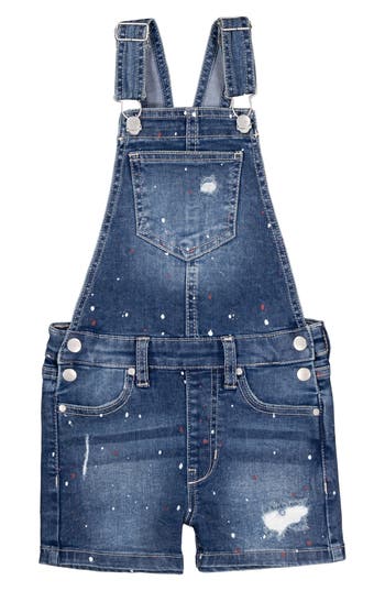 Joe's Jeans Kids' Emilia Paint Splash Denim Overalls In Medium Wash