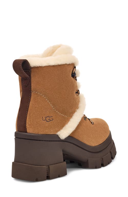 Ugg ® Brooklyn Water Resistant Hiker Boot With Genuine Shearling Trim In Chestnut