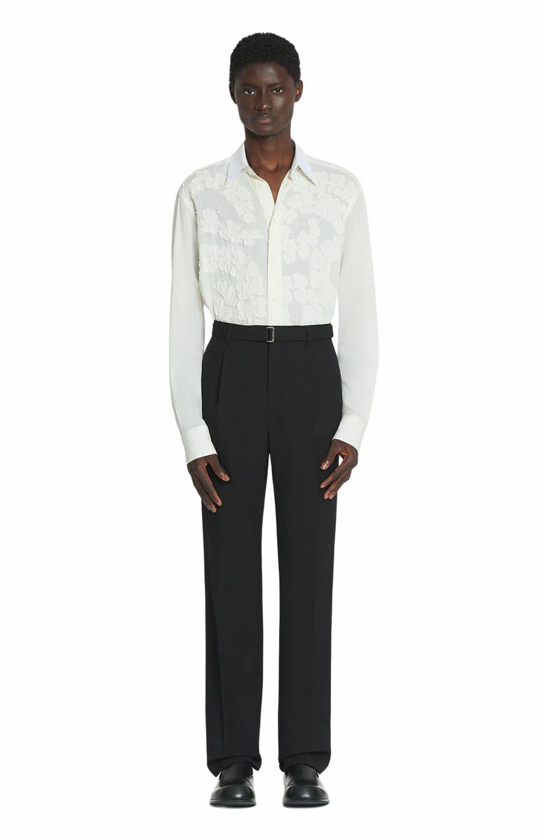 Lanvin Cotton Voile Shirt With Cut-Outs, Main, color, Optic White
