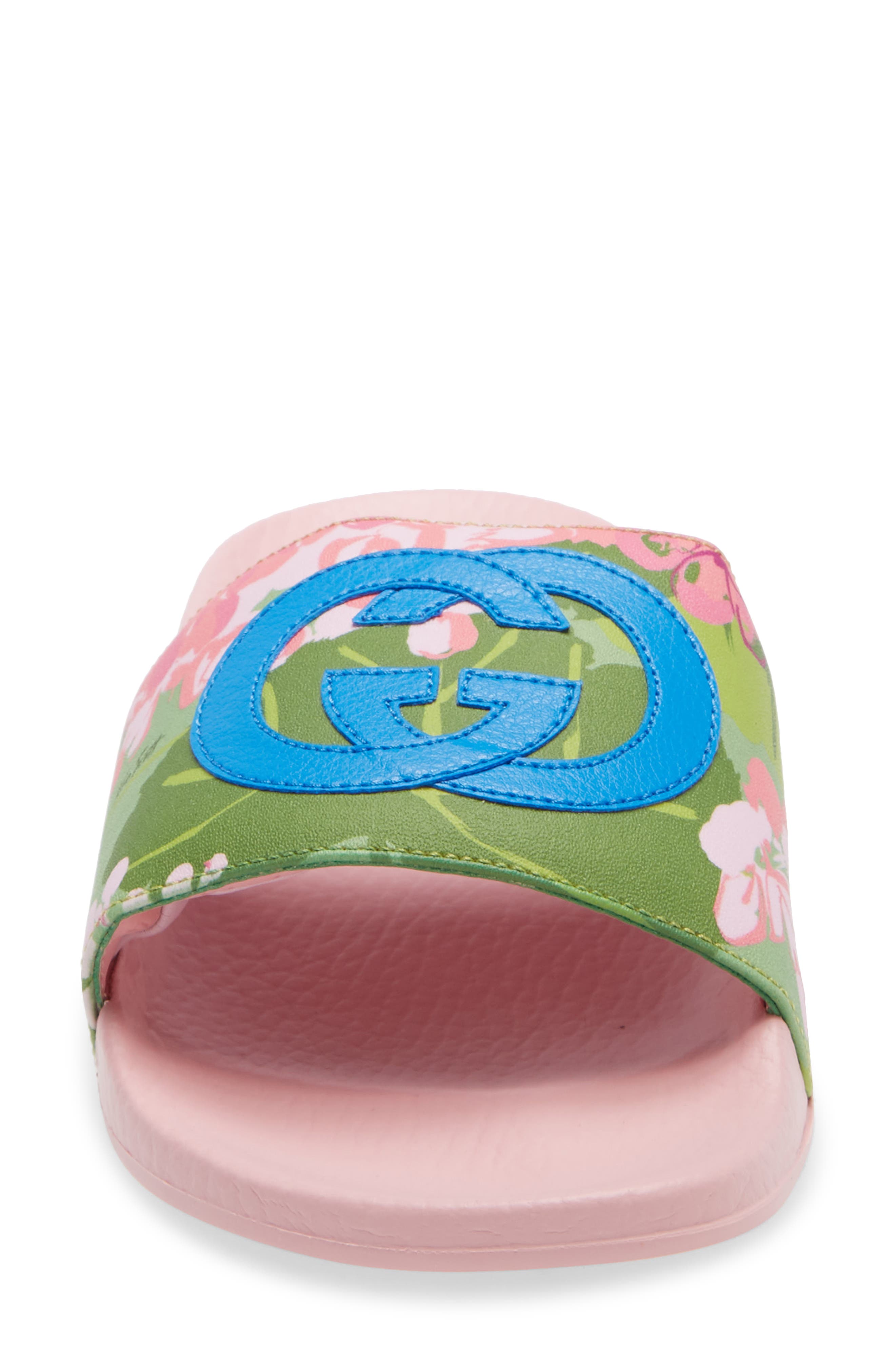 Gucci x Ken Scott Pursuit Floral Print Slide Sandal, Alternate, color, 