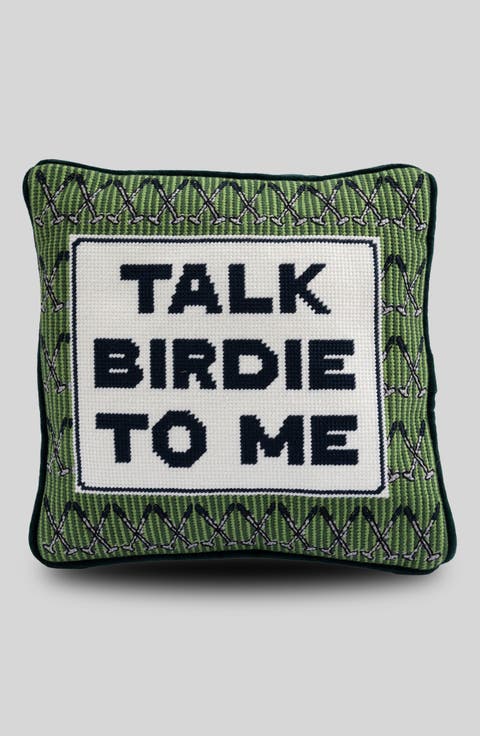 Talk Birdie To Me Needlepoint Pillow