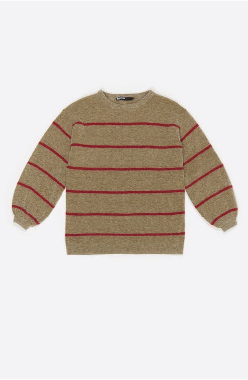 Bimba Y Lola Striped Mohair Sweater In Brown