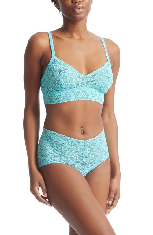 Hanky Panky V-neck Retro Lace Bralette In Blue