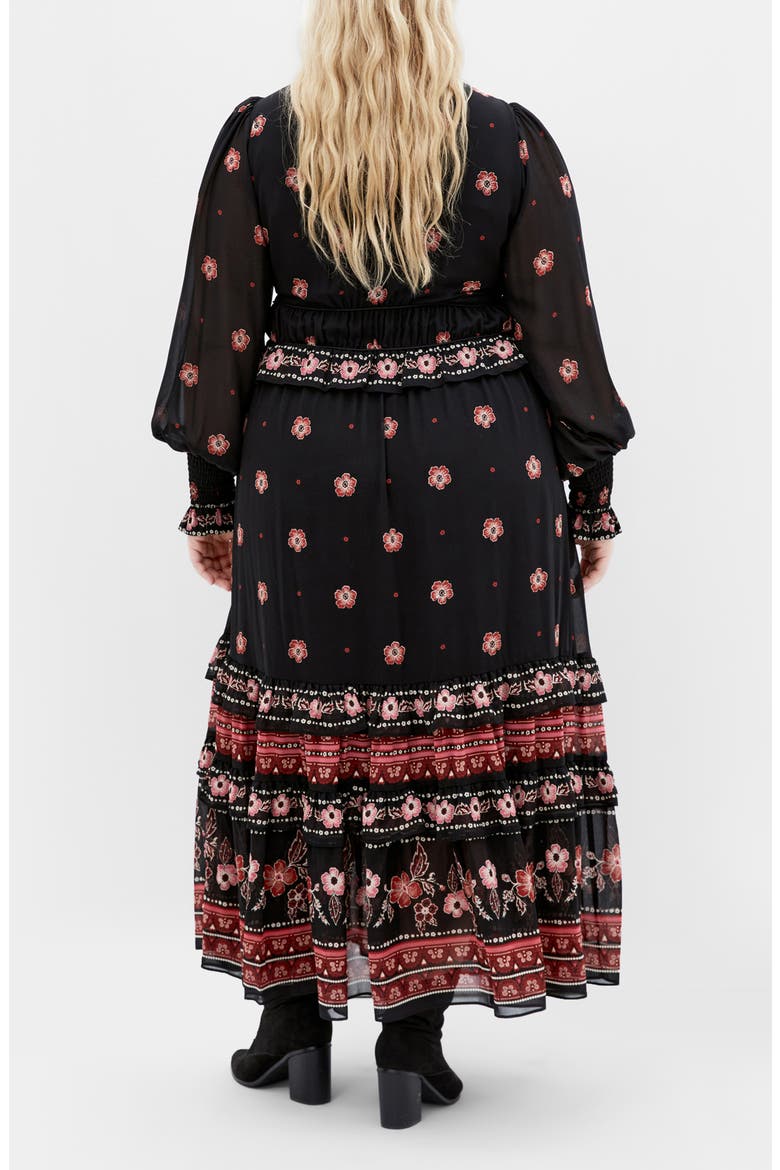 Cameron Long Sleeve Maxi Dress, Alternate, color, BORDER PRINT