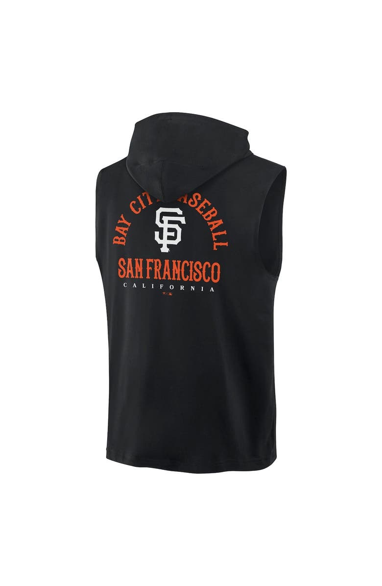 FANATICS Men's Fanatics Black San Francisco Giants Fire Speed Sleeveless Pullover Hoodie, Alternate, color, Black
