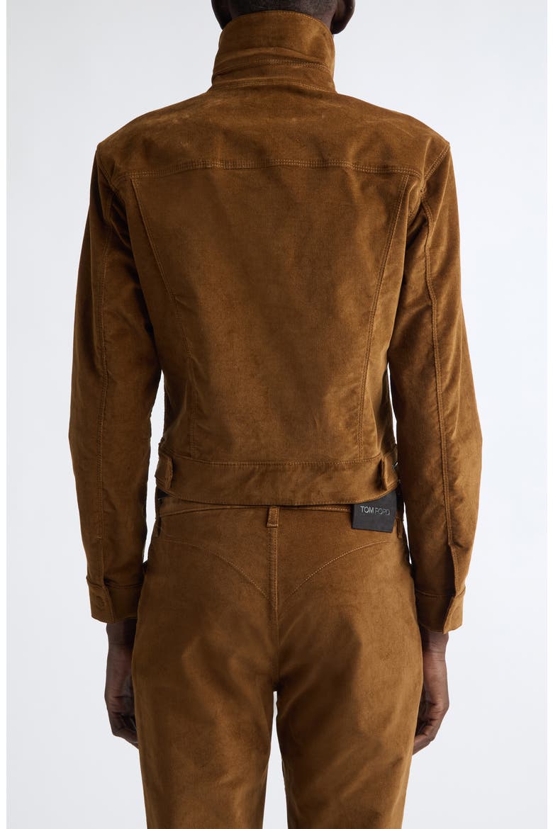 Stretch Cotton Velvet Western Jacket, Alternate, color, TOBACCO