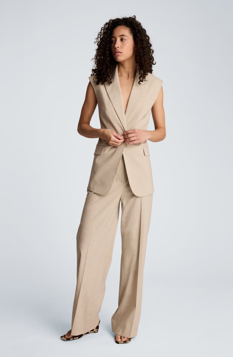 Kenneth Cole High Waist Wide Leg Pants, Alternate, color, Tlesstaup/ Wht