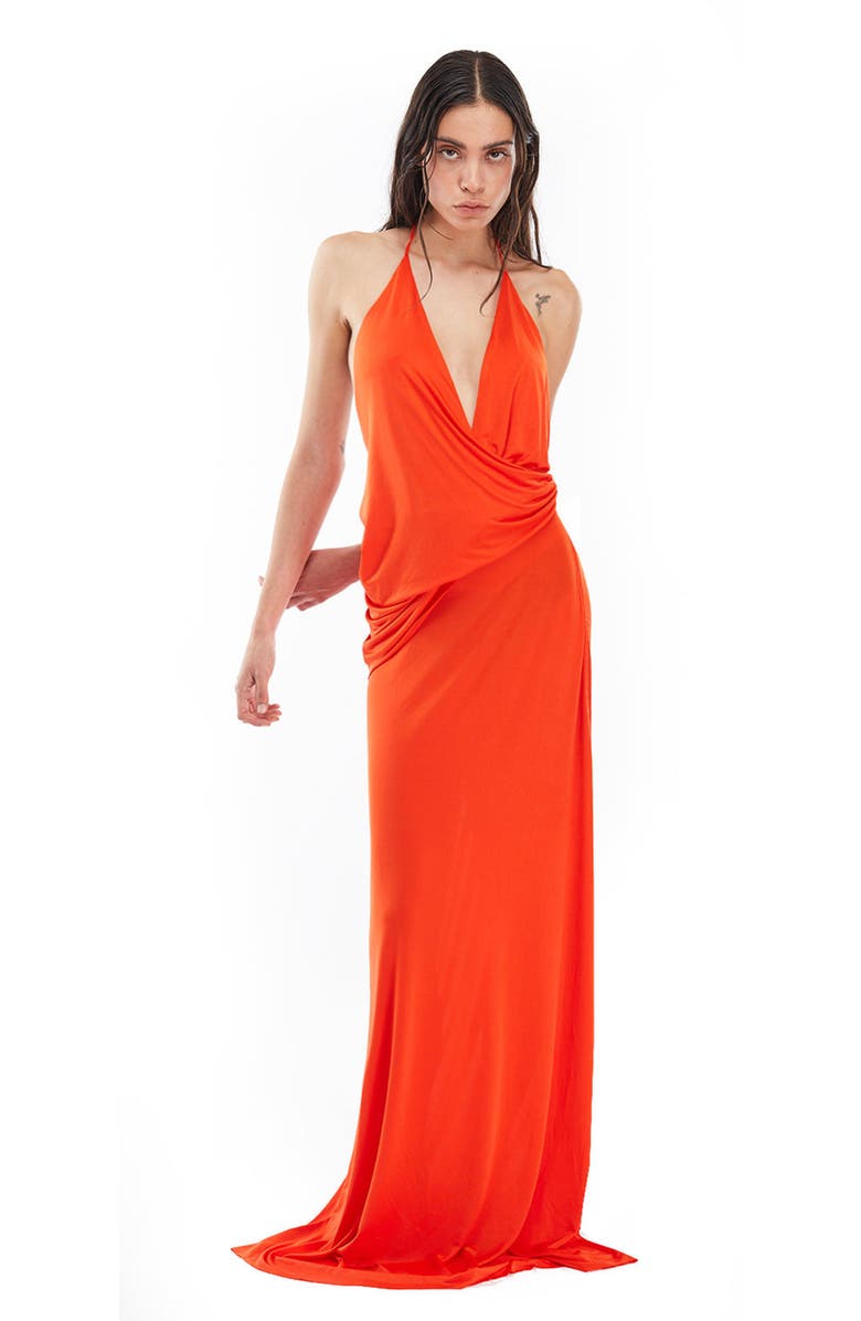 Mother of All Moon Maxi Dress, Alternate, color, Orange