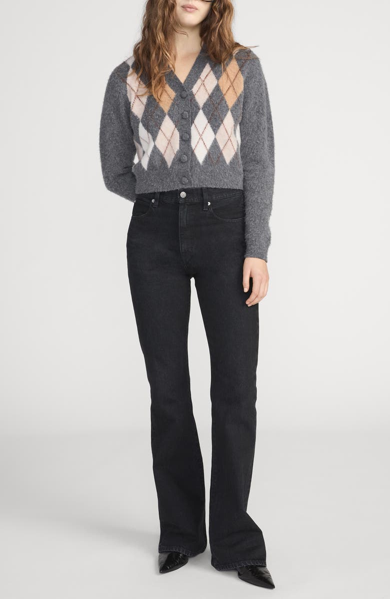 FRAME The Brushed Extrafine Merino Wool & Cashmere Cardigan, Alternate, color, Grey Multi