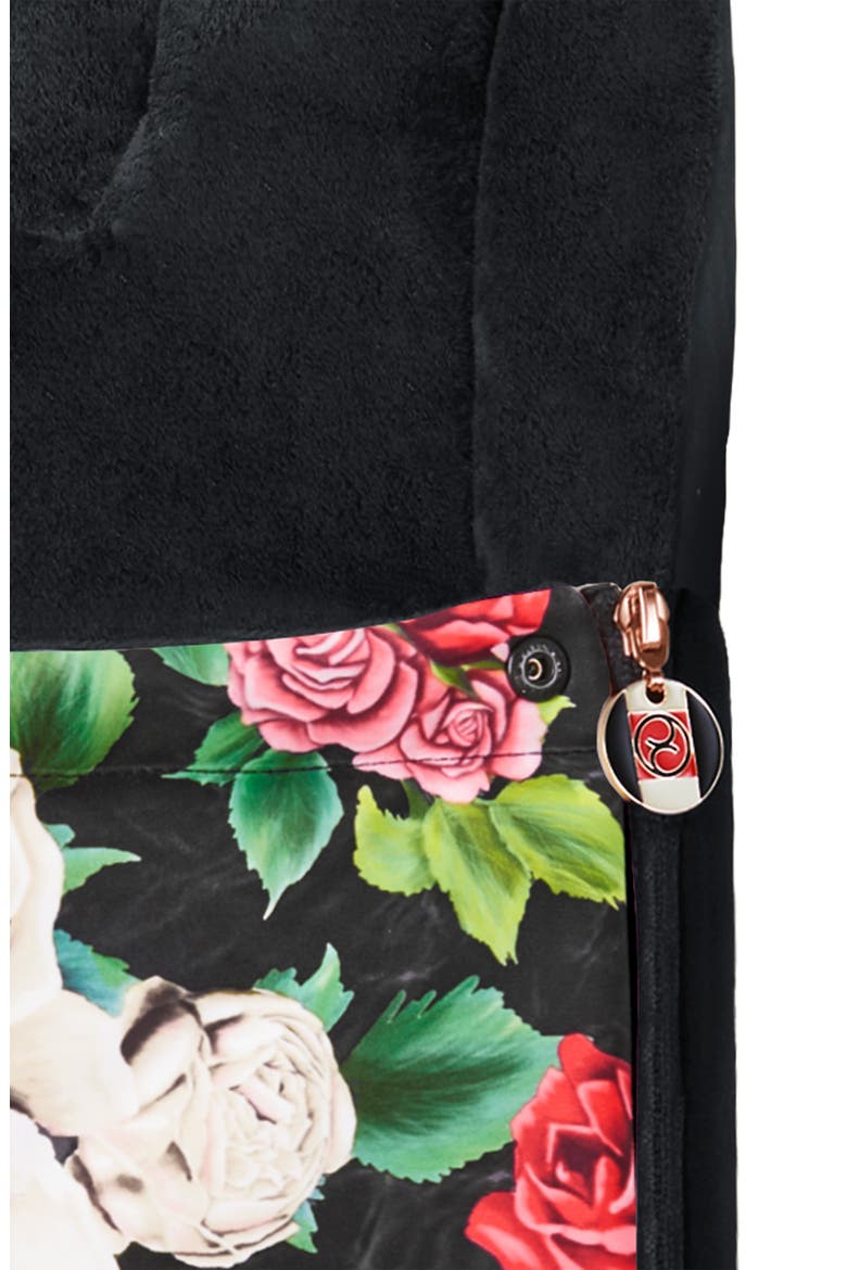 Platinum Dark Spring Blossom Stroller Footmuff, Alternate, color, BLACK