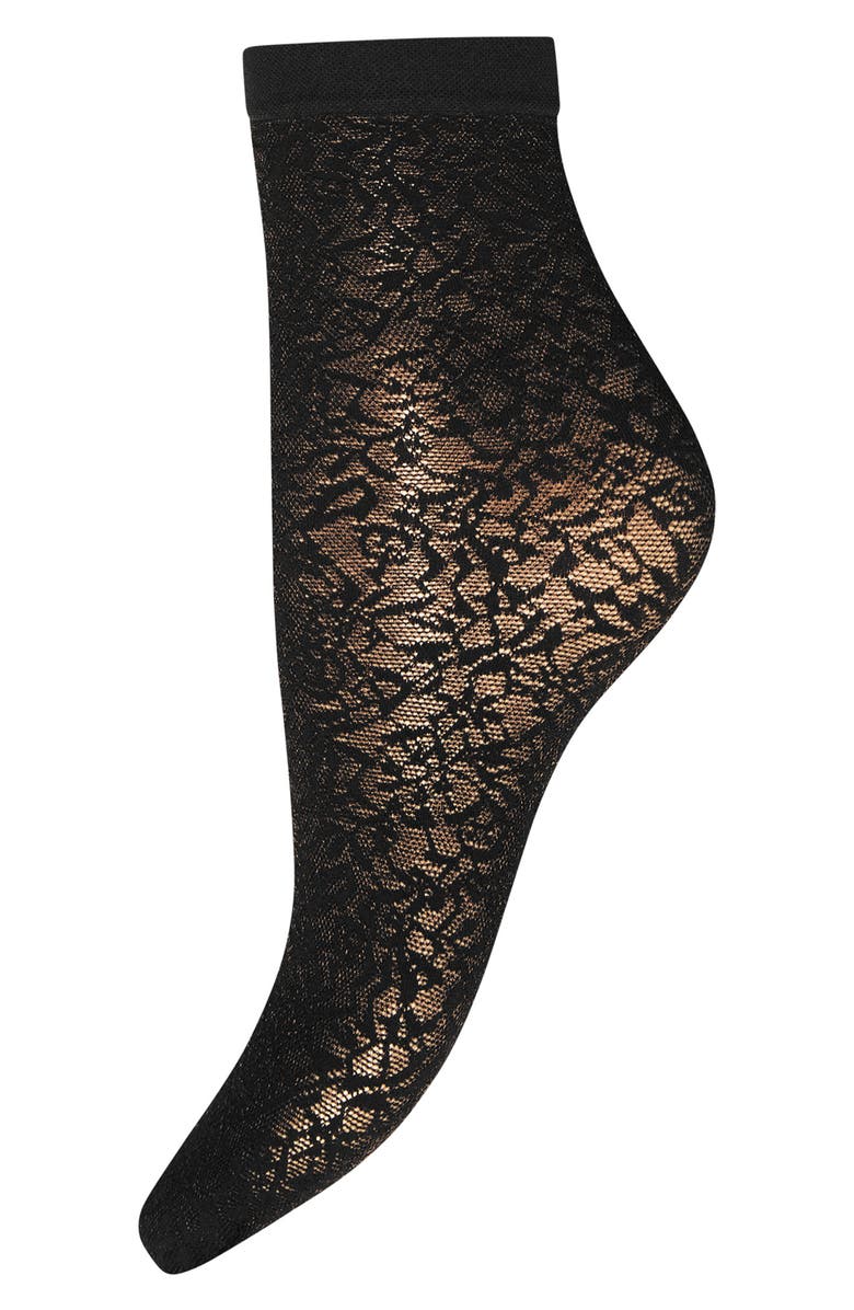Wolford Floral Jacquard Ankle Socks, Alternate, color, 