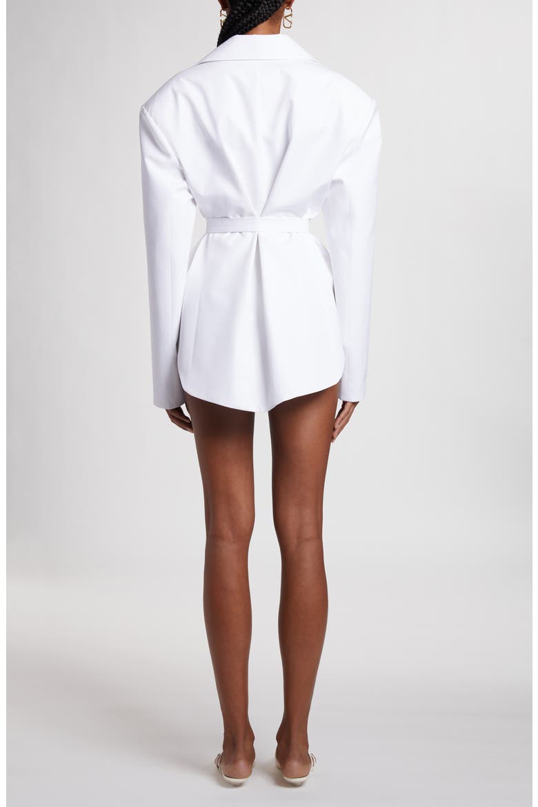 Belted Cotton Wrap Jacket, Alternate, color, BIANCO OTTICO