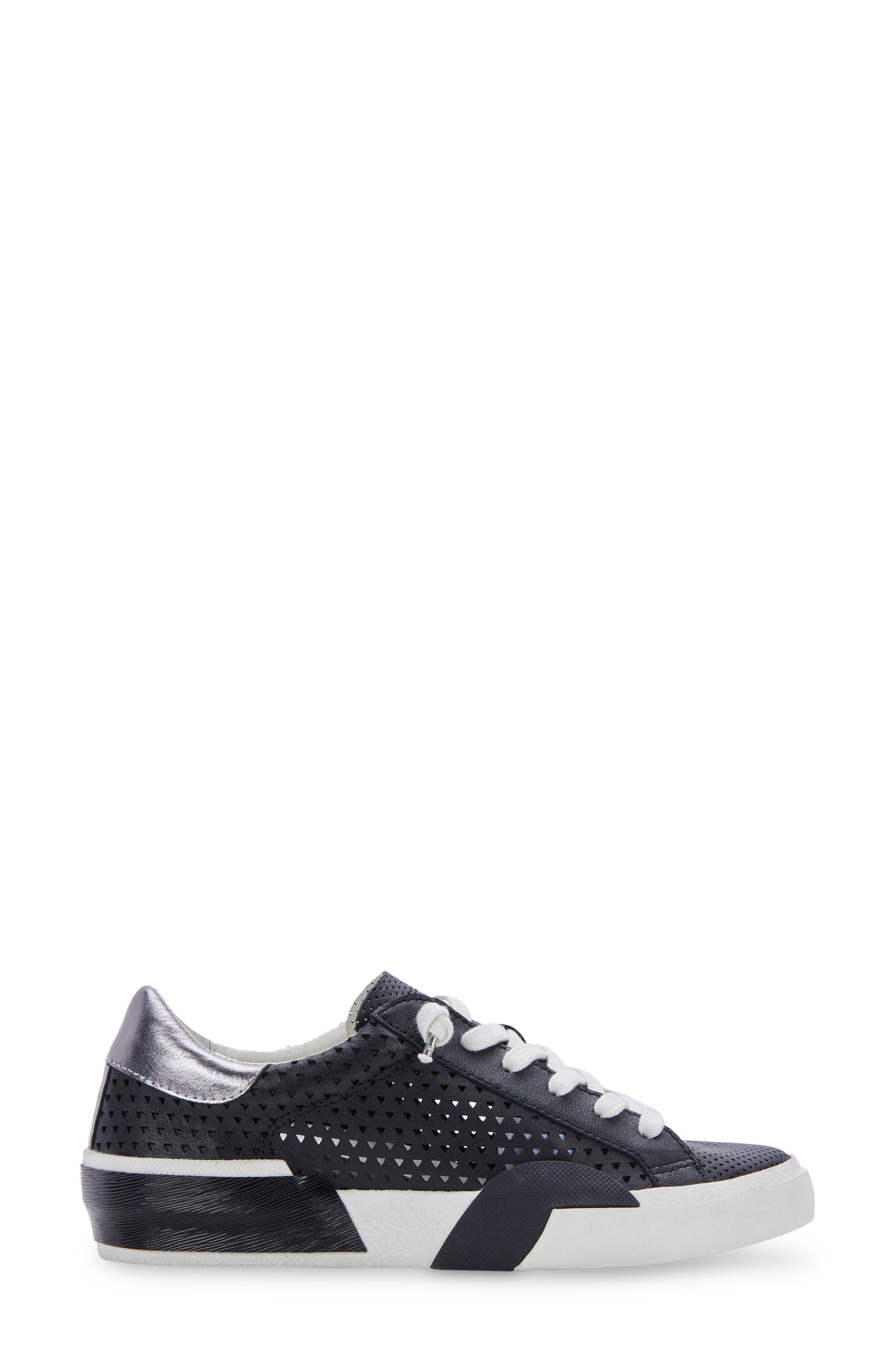Dolce Vita Zina Sneaker, Alternate, color, Black Perforated Leather