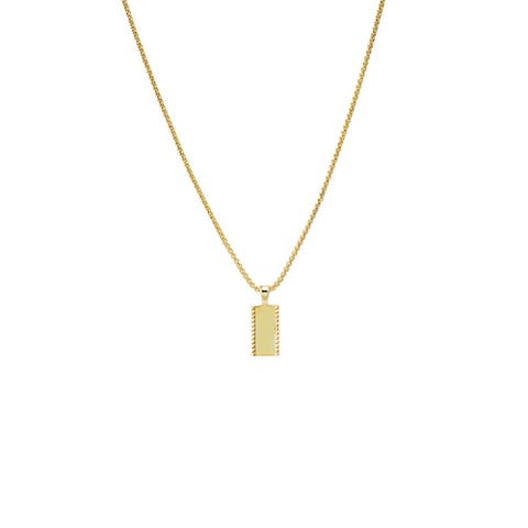 Solid Spiked Dog Tag Pendant Necklace