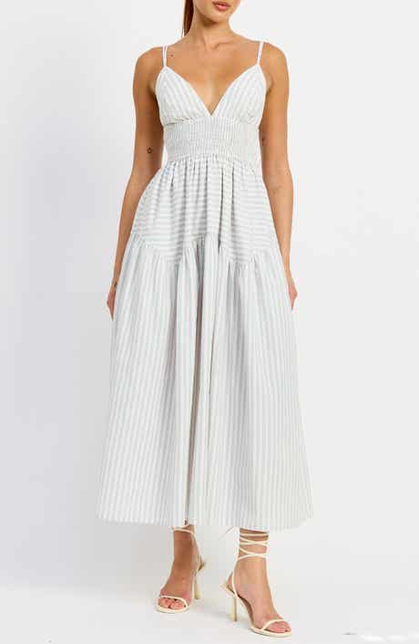 En Saison Haisley Stripe Cotton Blend Dress