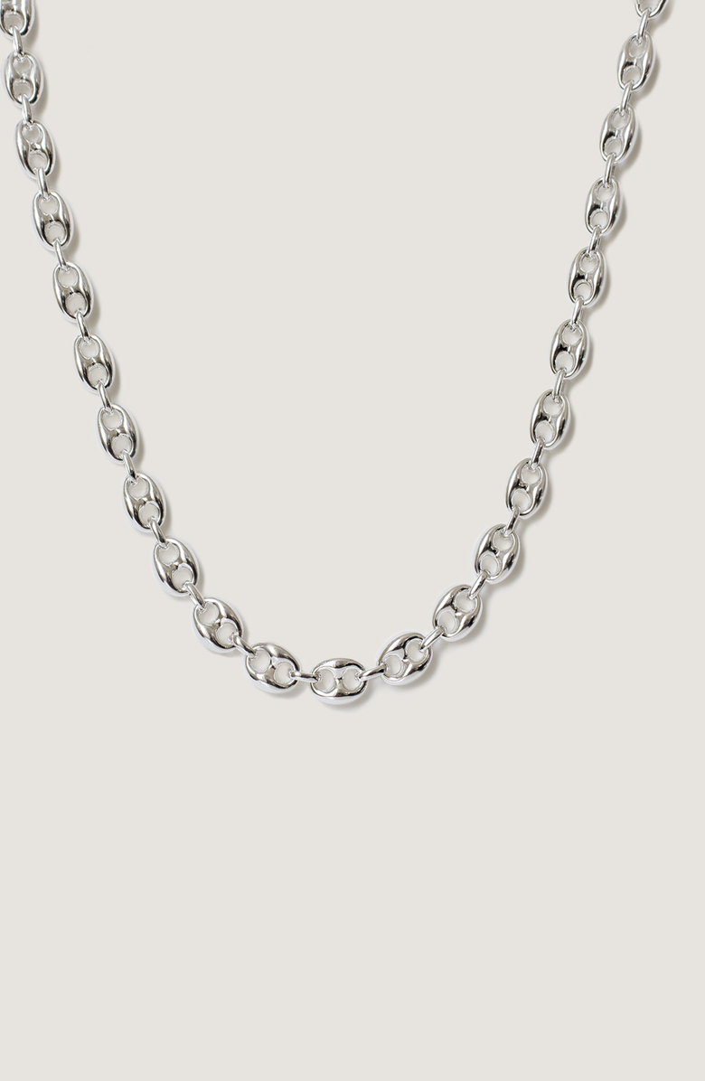 Kinn Puffed Mariner Chain Necklace, Main, color, Silver