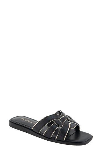 Bcbgeneration Meltem Slide Sandal In Black/platino