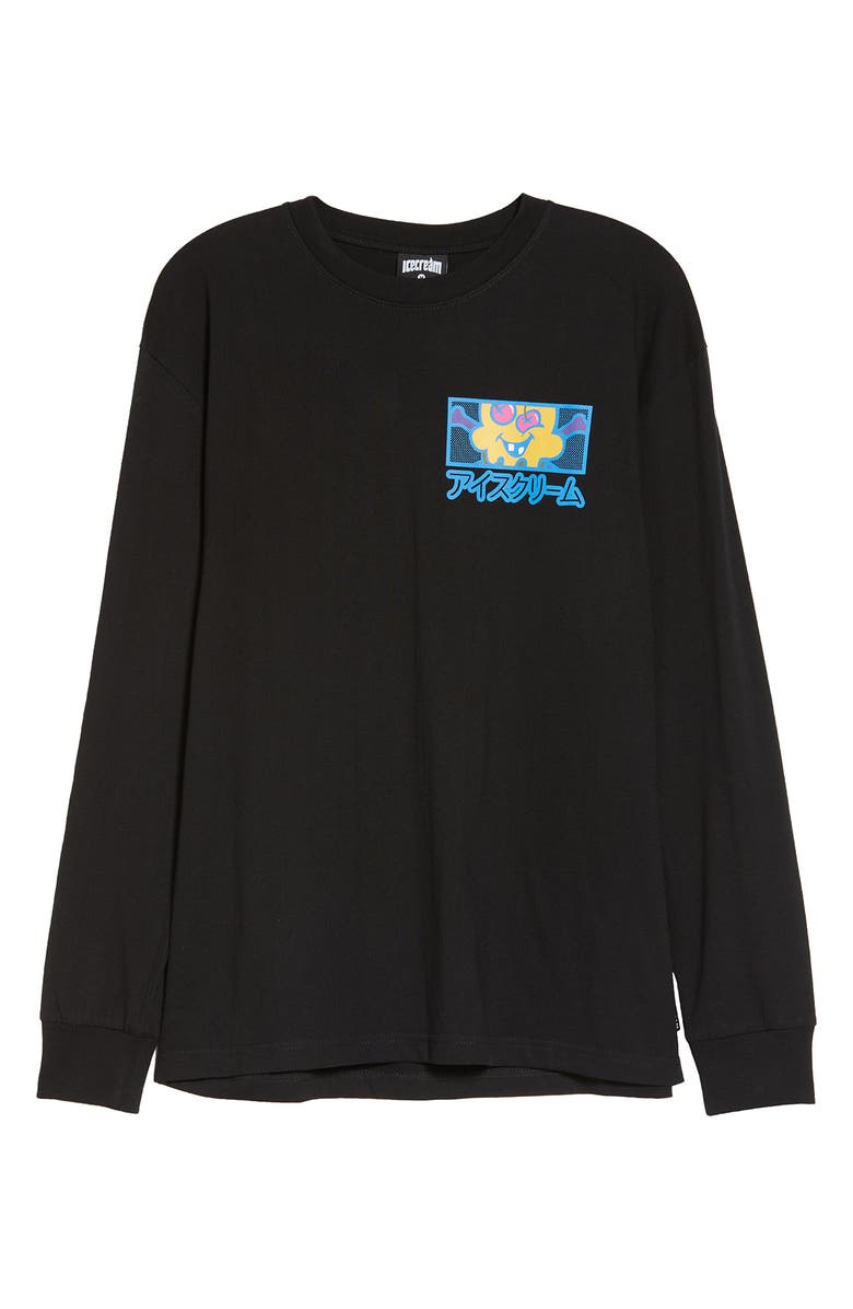 ICECREAM Men's Cones n' Bones Long Sleeve Cotton Graphic Logo Tee, Alternate, color,