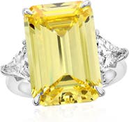 SUZY LEVIAN Gala Yellow Cubic Zirconia Engagement Ring