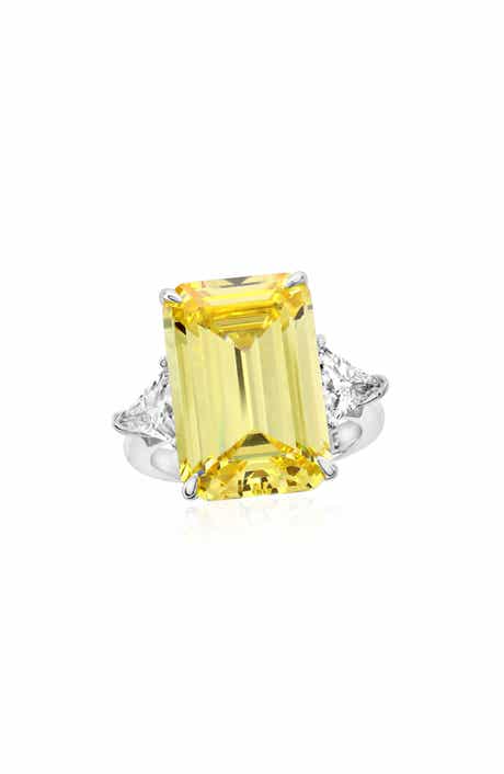 SUZY LEVIAN Gala Yellow Cubic Zirconia Engagement Ring