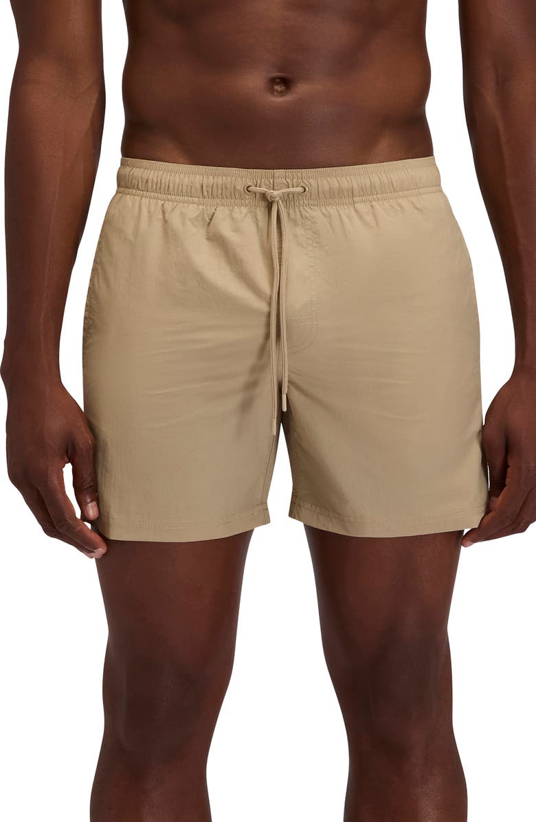 Sundek Solid Swim Trunks, Main, color, Safari