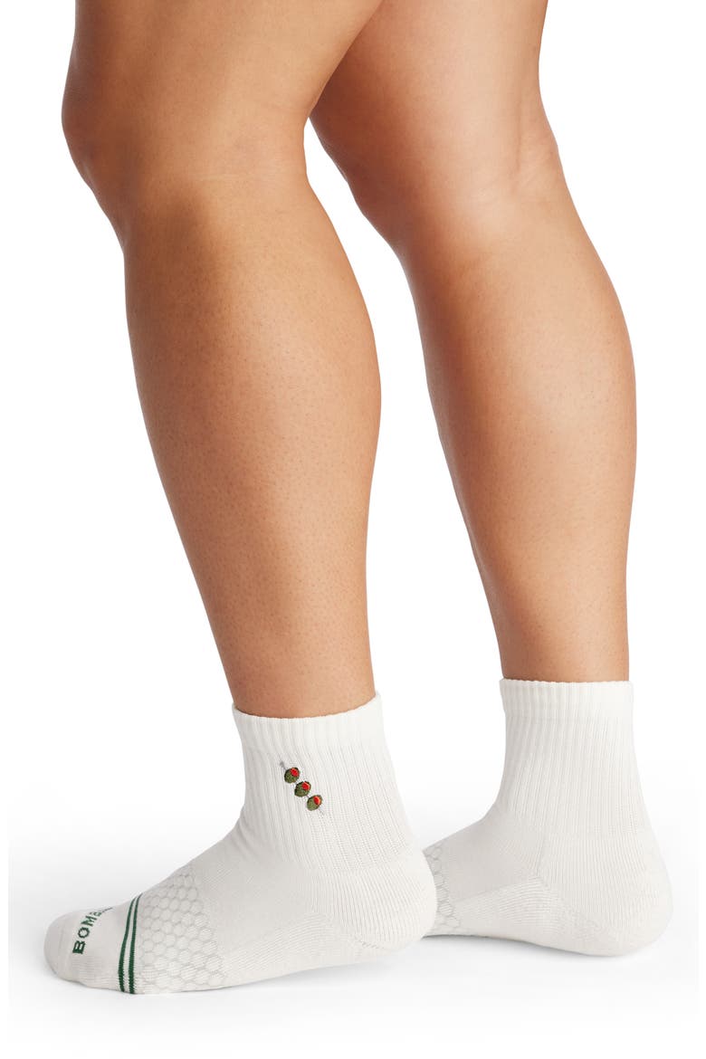 Embroidered Olives Quarter Socks, Main, color, OLIVES