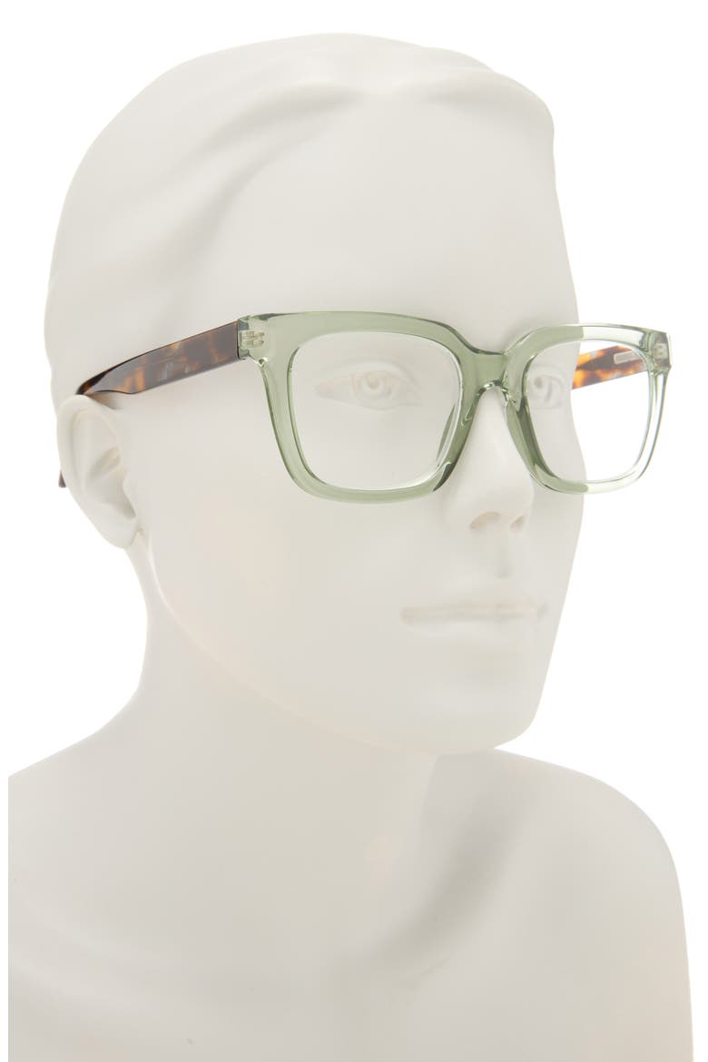 51mm Square Reading Glasses, Alternate, color, CRYSTAL GREEN
