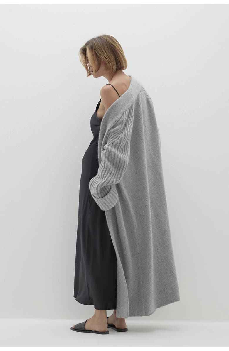 NAKED CASHMERE Lilyan Longline Cashmere Cardigan, Alternate, color, Shadow Heather