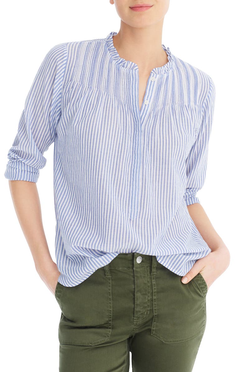 J.Crew Classic Stripe Popover Shirt, Main, color,