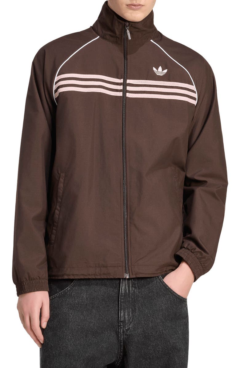 adidas Chest Stripes Track Jacket, Main, color, Aurora Coffee/ /