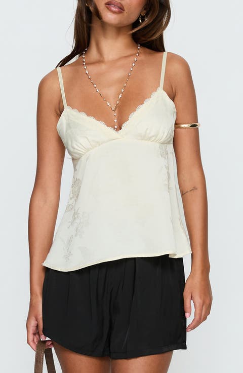 Had Me At Hello Floral Lace Trim Camisole
