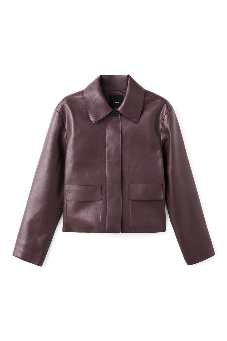 Sabina Faux Leather Jacket, Alternate, color, MAROON