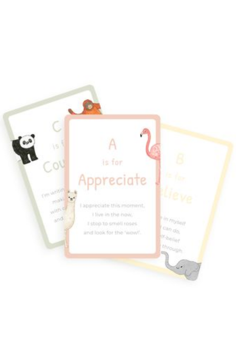Mindful & Co Kids A-Z Mindful Affirmation Cards - Age 3+ Years, Alternate, color, White With Print