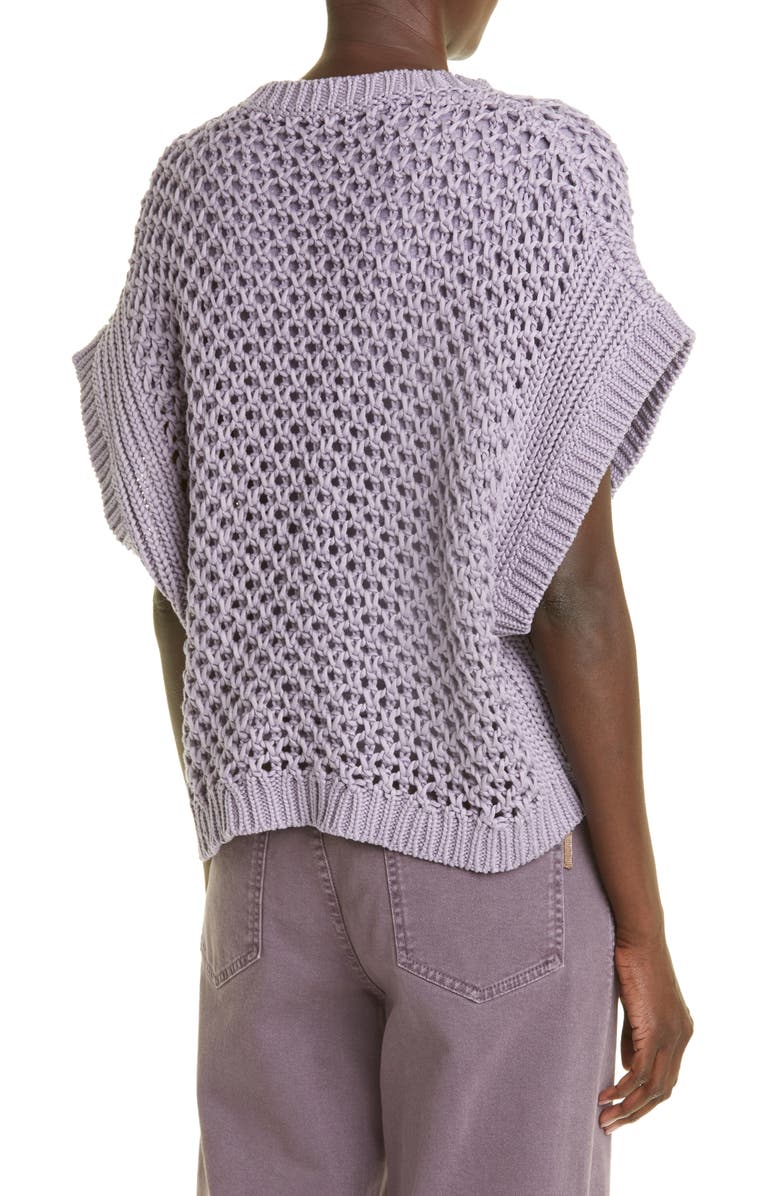 Brunello Cucinelli Open Knit Cotton Sweater, Alternate, color, 