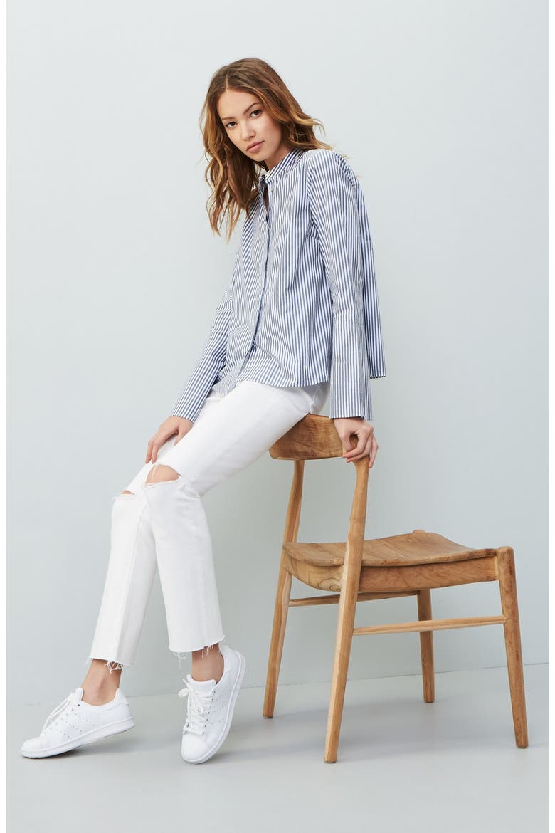Cali Demi-Boot Jeans: Distressed Edition, Alternate, color, PURE WHITE