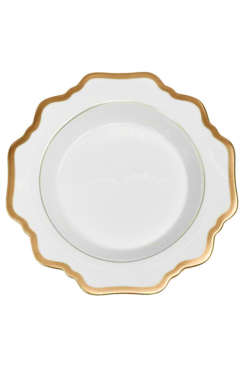 Antique White Gold Rim Soup Bowl, Main, color, WHITE/GOLD