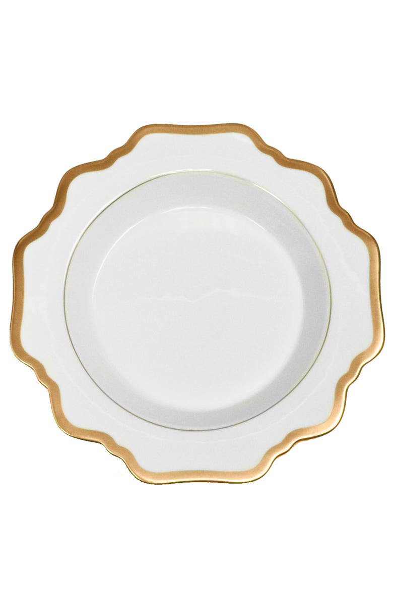 Anna Weatherley Antique White Gold Rim Soup Bowl, Main, color, White/Gold