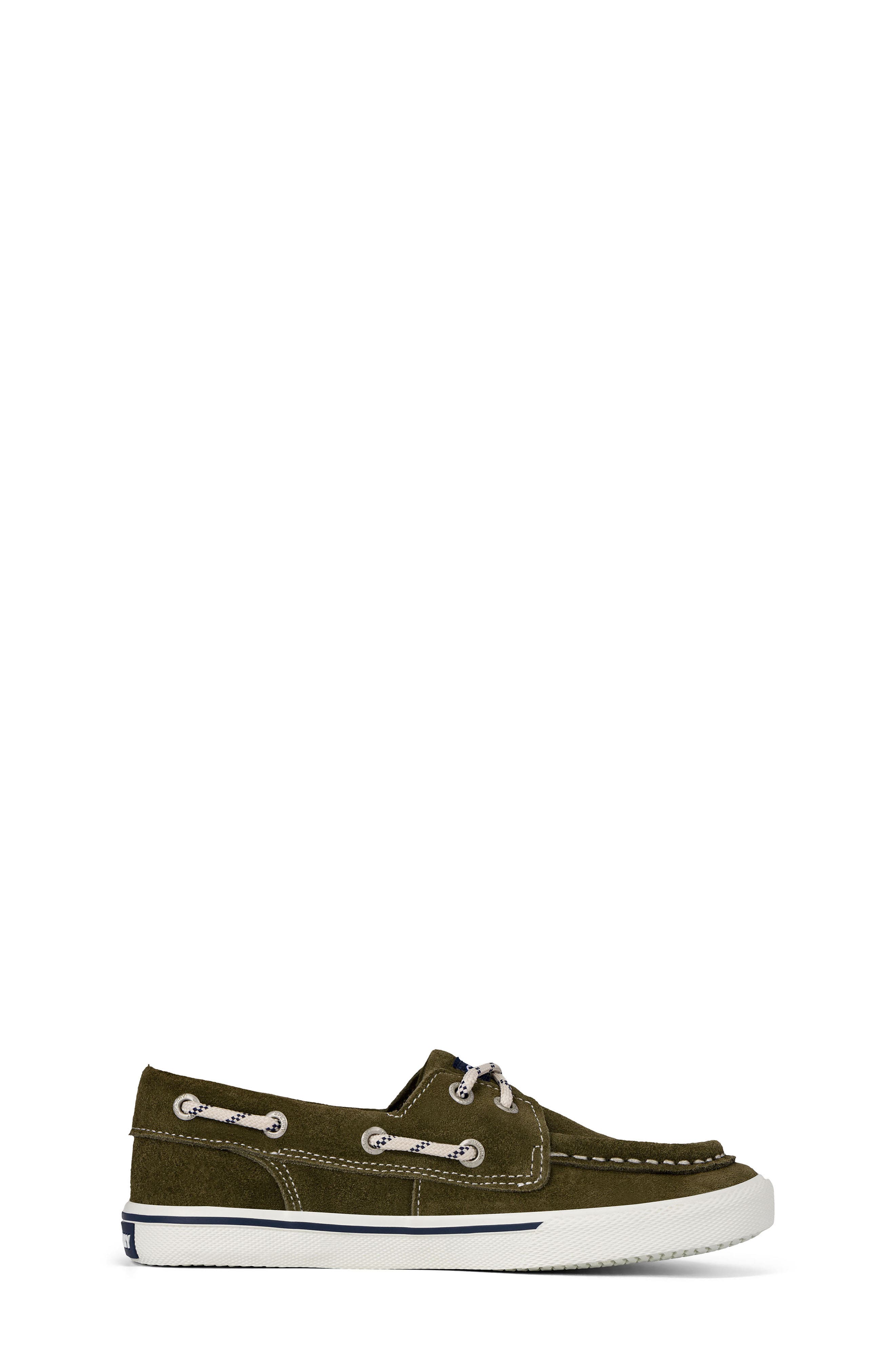 Kids' Bahama Suede Boat Shoe, Alternate, color, DARK OLIVE