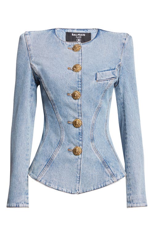 Balmain Denim Basque Jacket In Blue