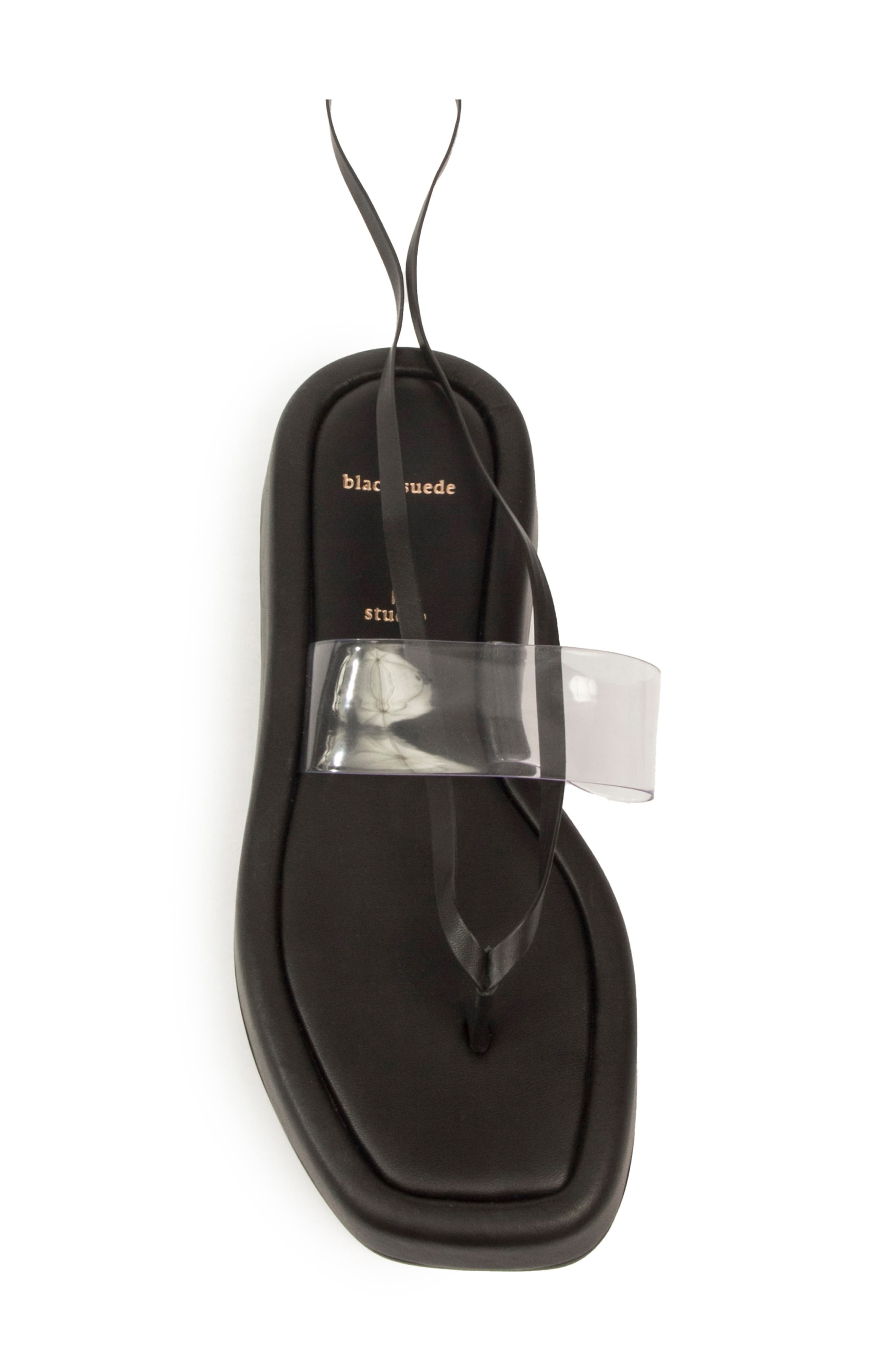BLACK SUEDE STUDIO Flatform Ankle Strap Sandal, Alternate, color, 