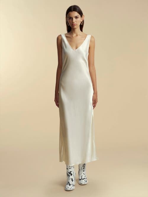 Marina Moscone Satin Dress In Ivory