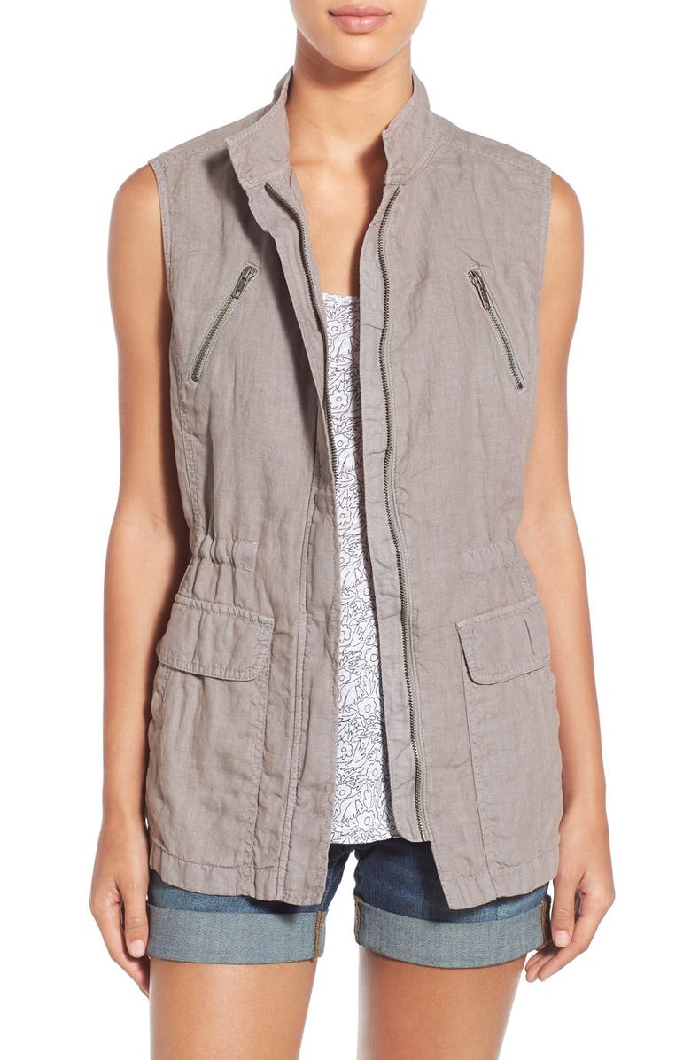 Caslon<sup>®</sup> Linen Utility Vest, Main, color, 