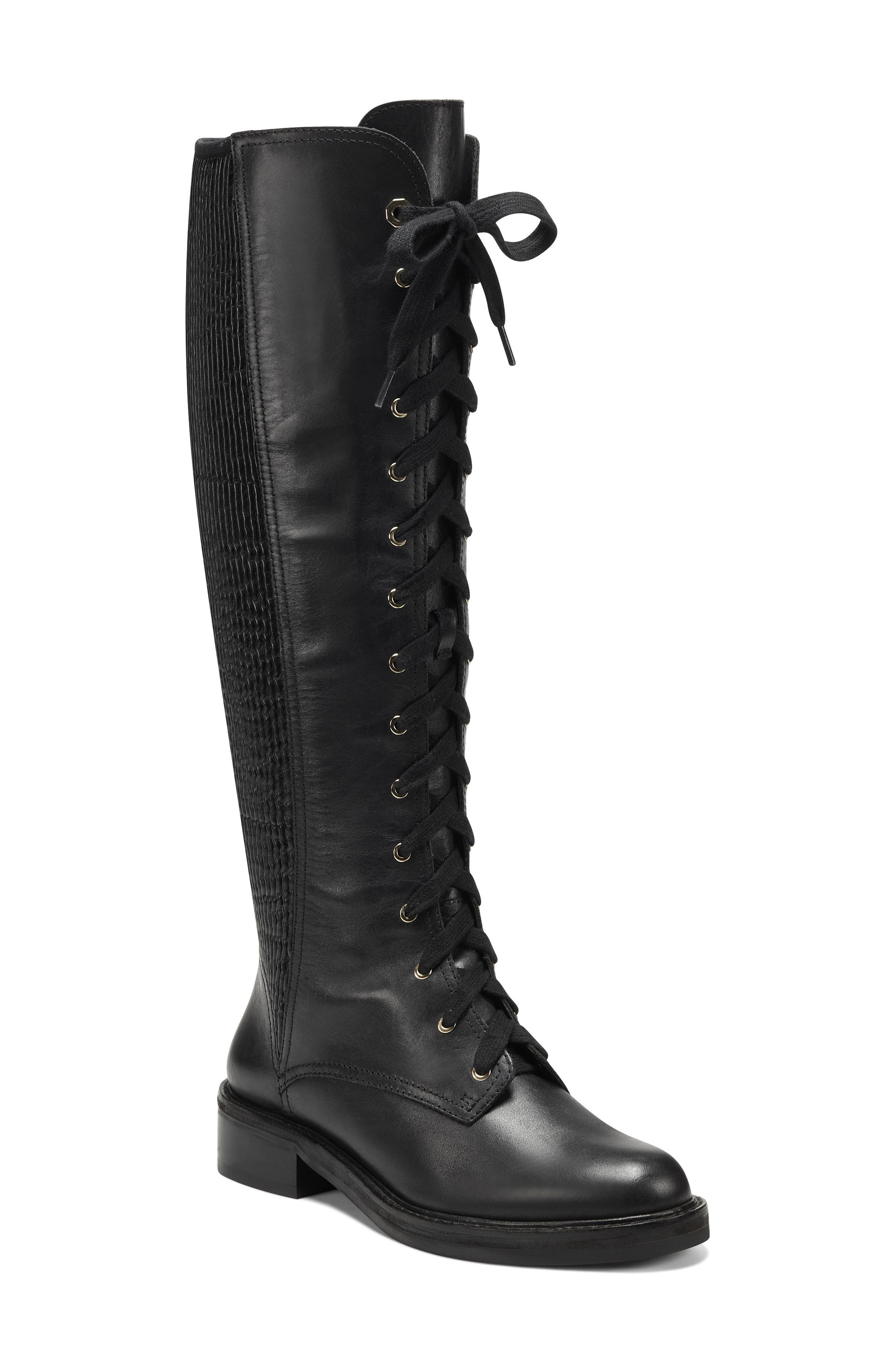 Voshelle Lace-Up Boot, Main, color, BLACK/BLACK